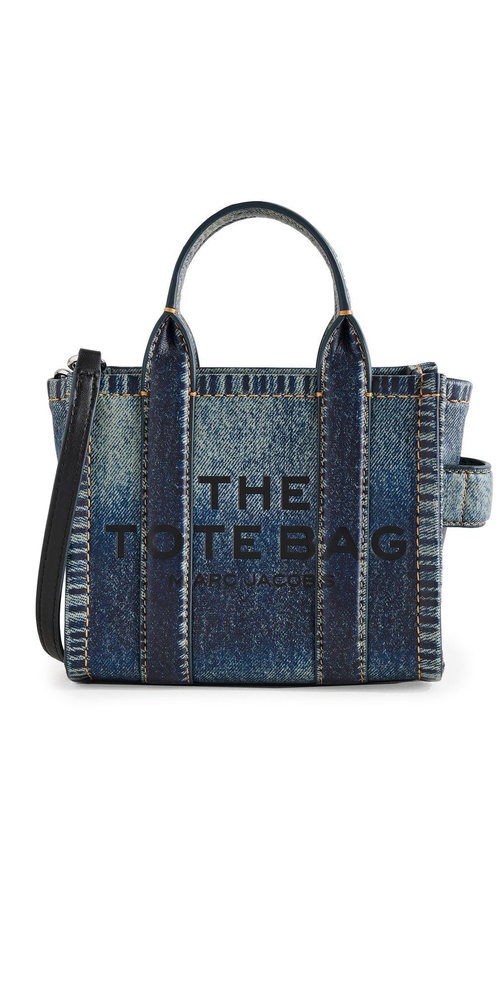 Marc Jacobs The Denim Printed Leather Crossbody Tote Bag Denim One Size Product Image