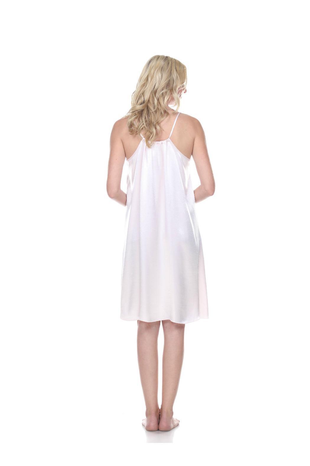 RUBY Satin Nightgown With Spaghetti Strap And Gathered Back Product Image