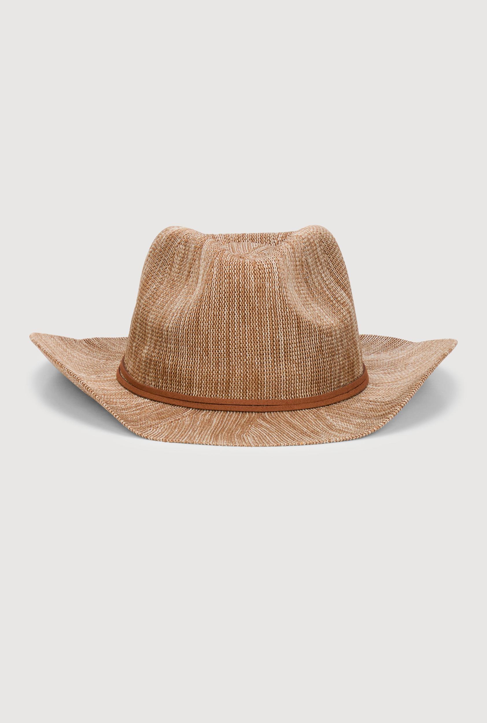 Faux Suede Trim Pinch Front Cowboy Hat Female Product Image