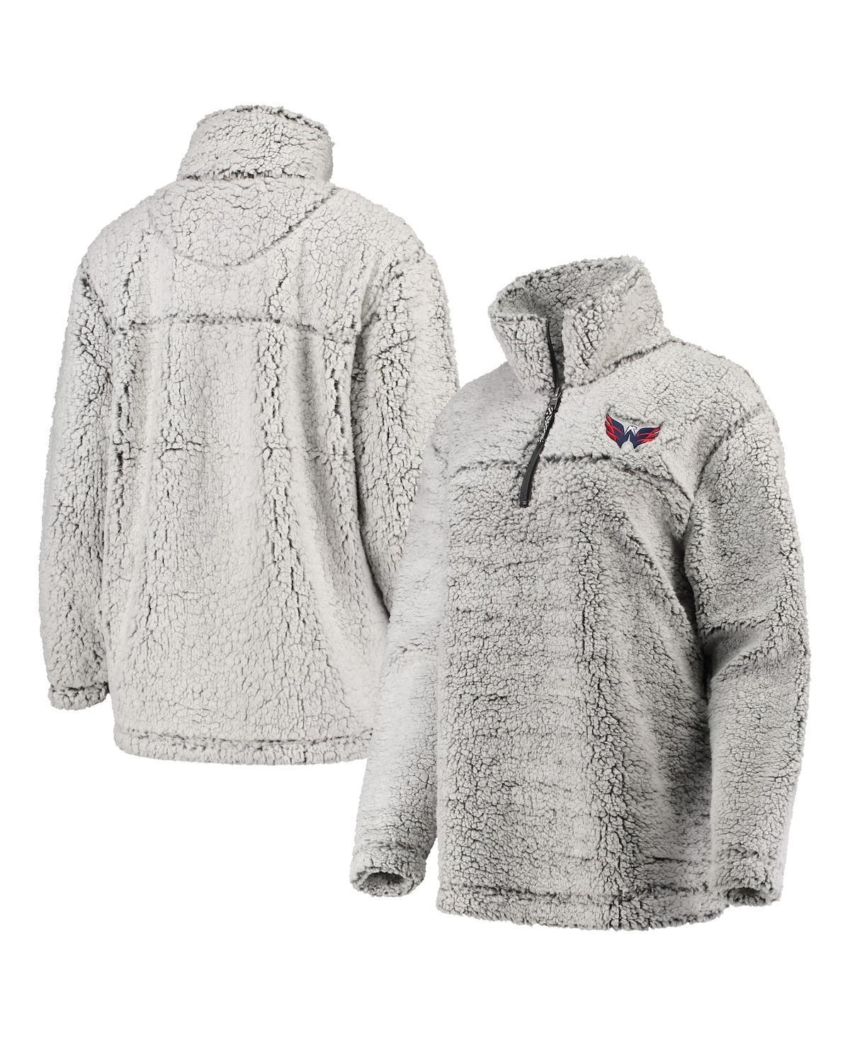 Women's G-III 4Her by Carl Banks Gray Toronto Maple Leafs Sherpa Quarter-Zip Pullover Jacket, Size: Small, Mpl Grey Product Image