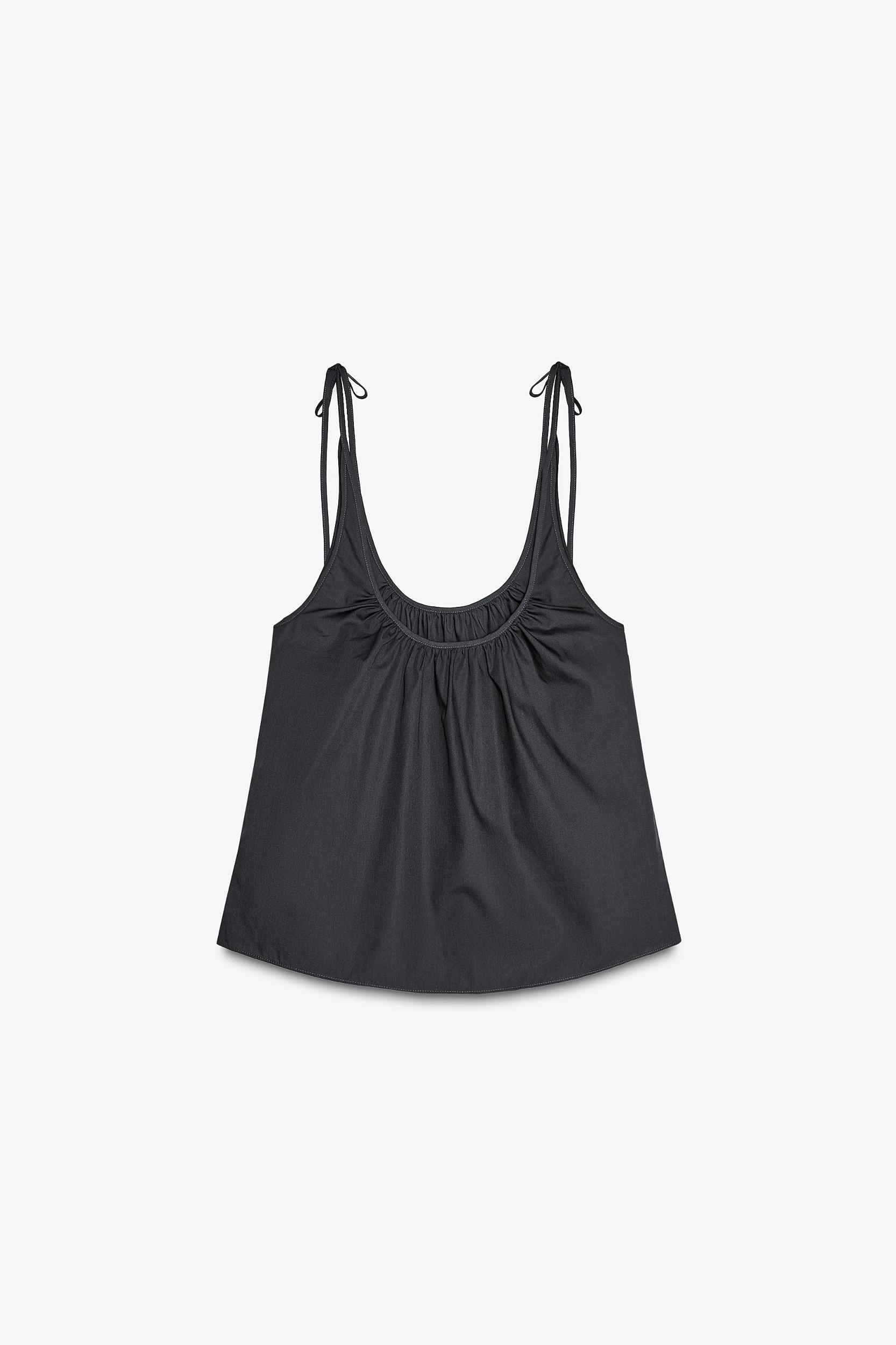 DRAPED POPLIN TOP Product Image