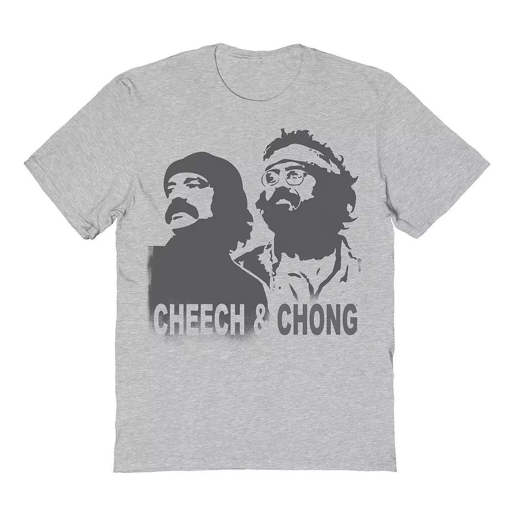 Men's Cheech & Chong Greyscale AOP Graphic Tee, Size: XXL, Sport Gray Product Image