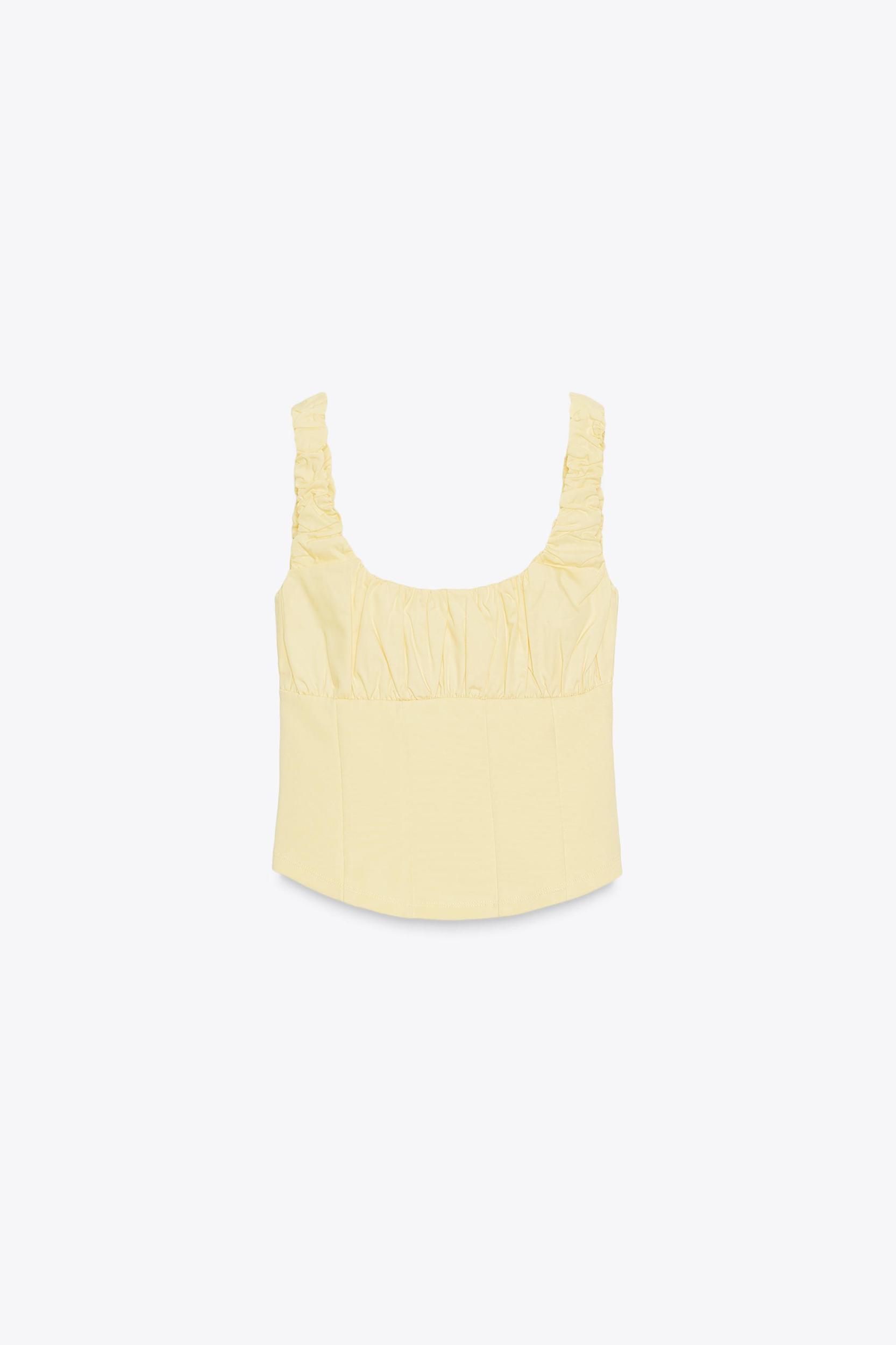 MIXED INTERLOCK POPLIN TOP Product Image