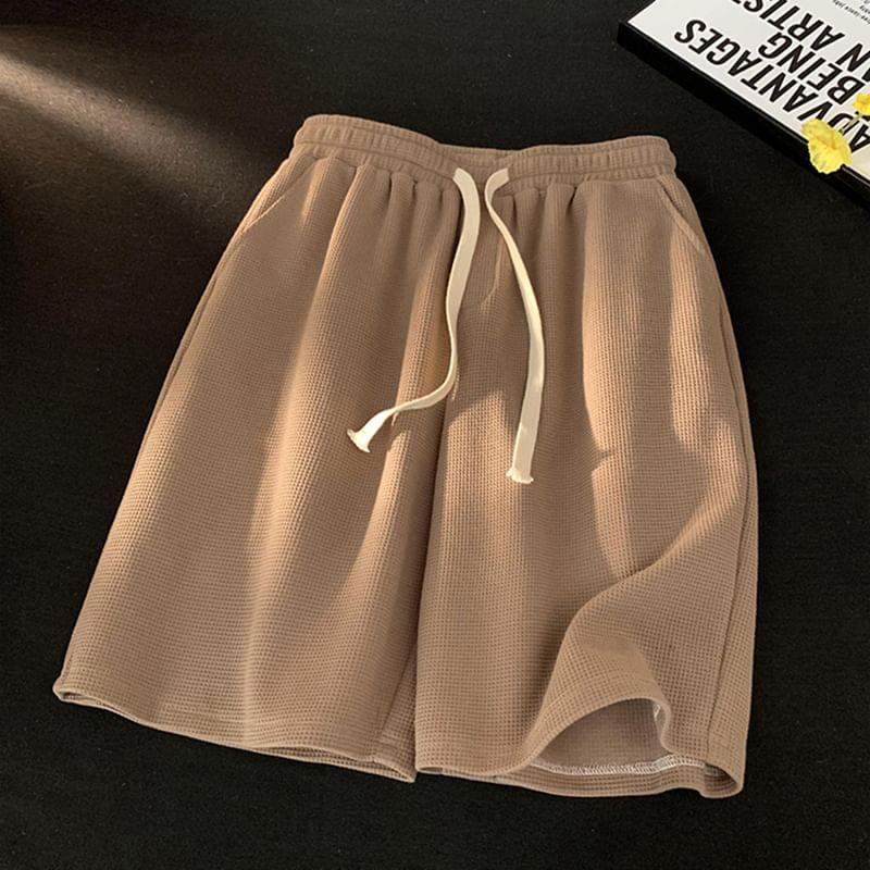 Drawstring Waist Plain Shorts Product Image