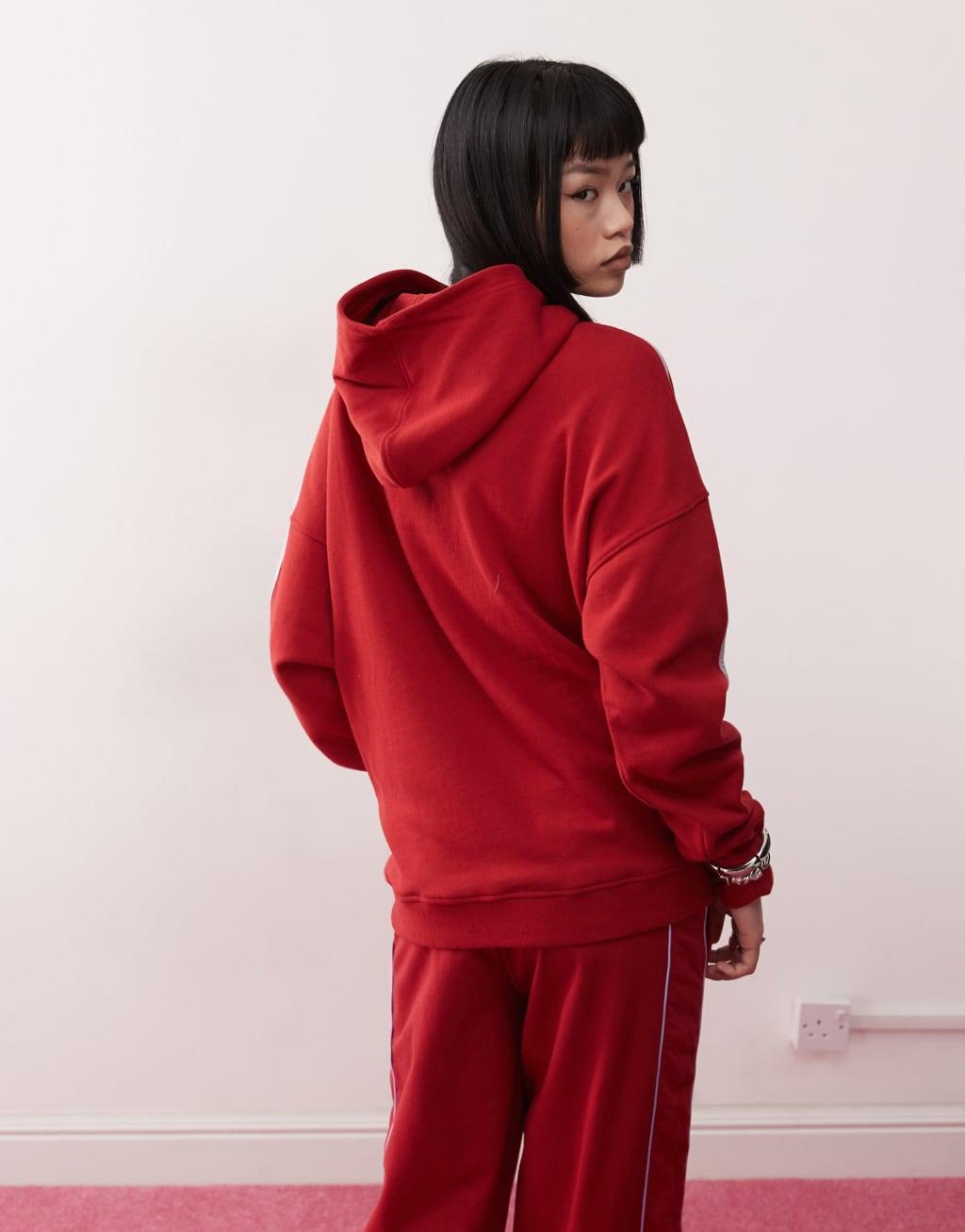 Motel kamari oversized hoodie in adrenaline red - part of a set Product Image