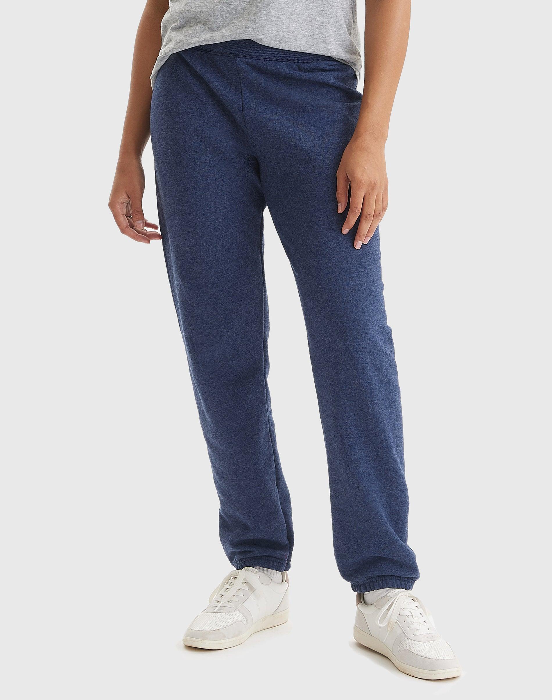 Hanes EcoSmart Womens Fleece Sweatpants with Cinched Cuffs, 30 Ebony M Product Image