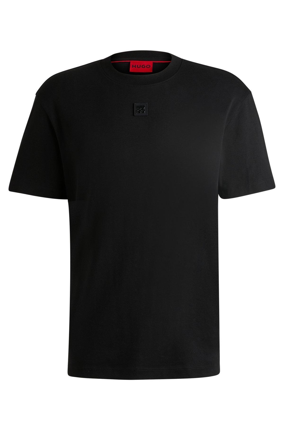 Interlock-cotton regular-fit T-shirt with stacked logo Product Image