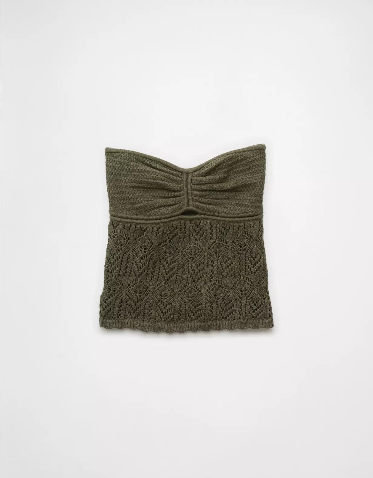 AE Cropped Crochet Tube Top Product Image