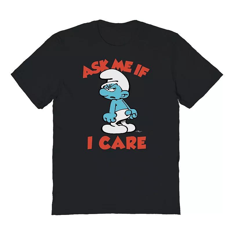 Men's Smurfs If I Care Graphic Tee, Size: Medium, Black Product Image