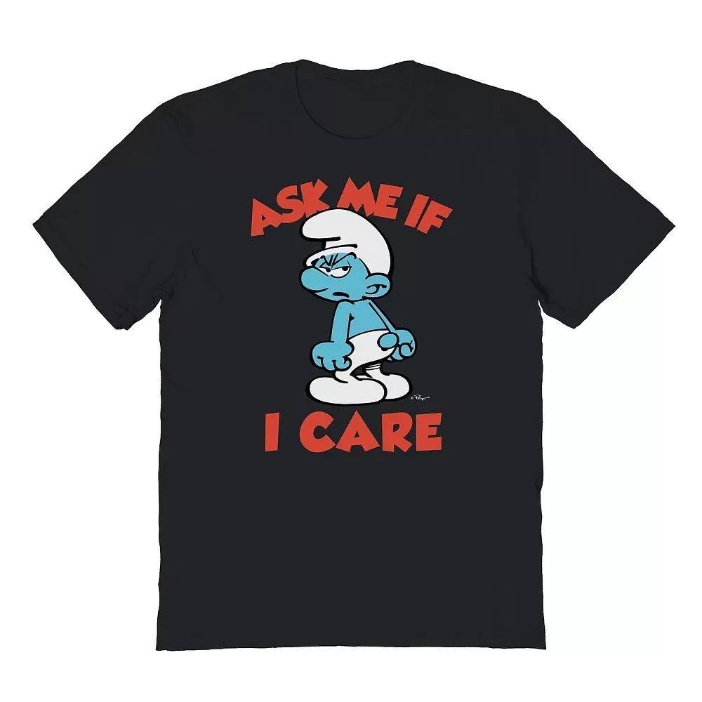 Men's Smurfs If I Care Graphic Tee, Size: Medium, Black Product Image