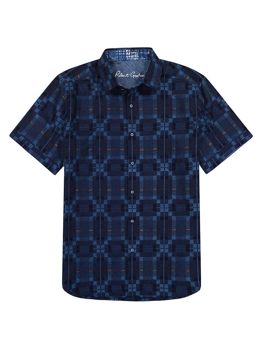Mens Aizome Plaid Cotton Shirt Product Image