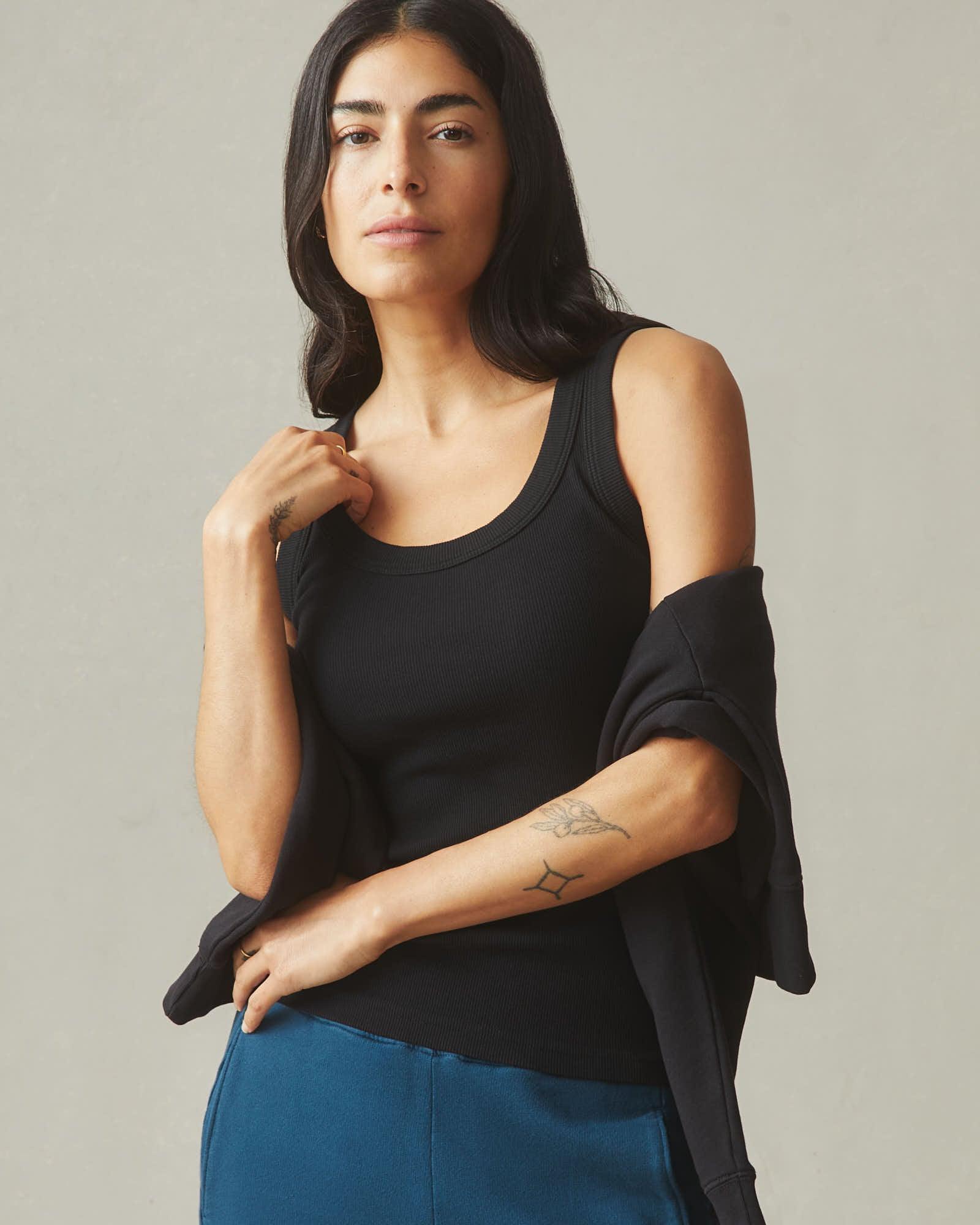 Women's Rib Tank - Black Product Image