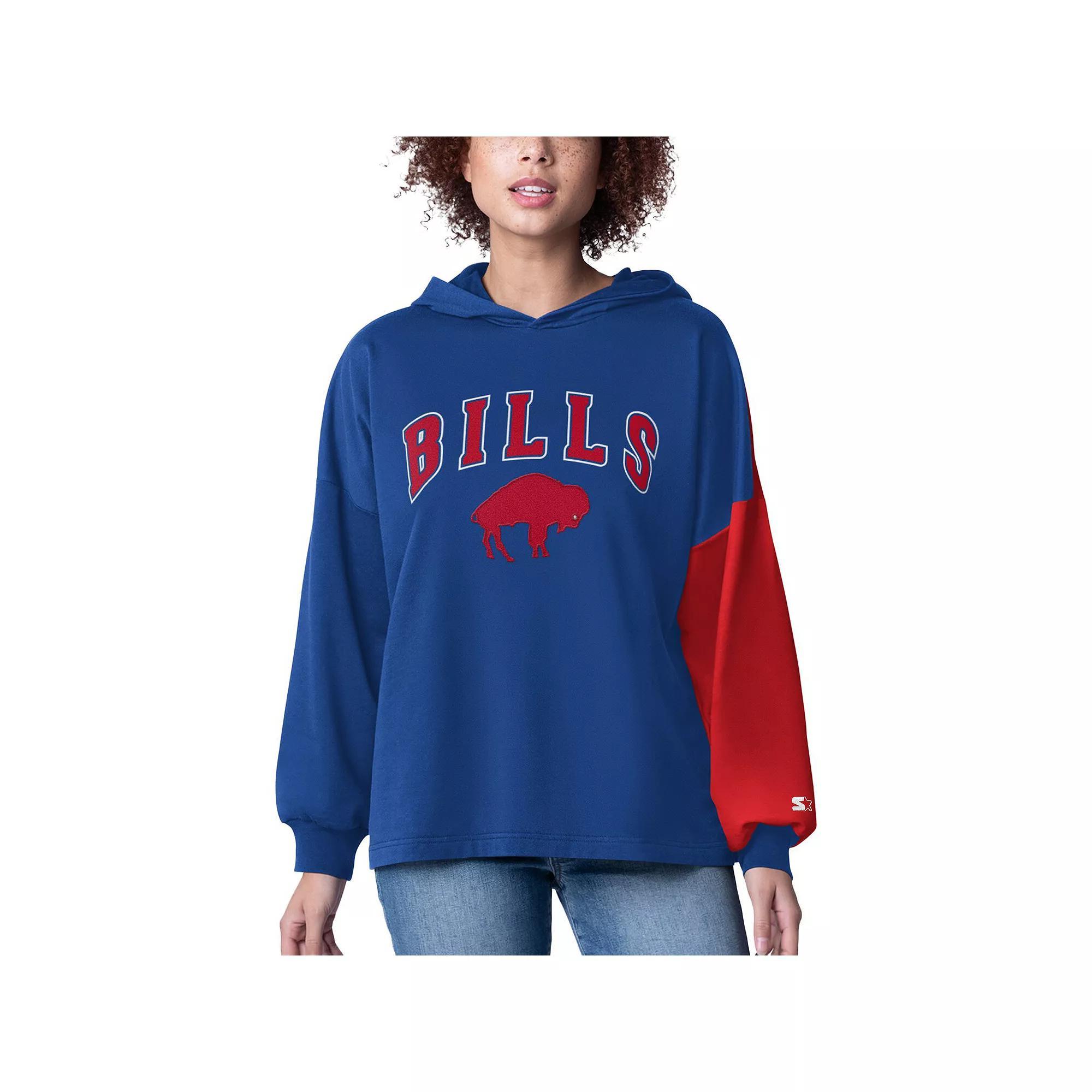 Women's Starter Royal Buffalo Bills Power Move Long Sleeve Pullover Hoodie, Size: Large, Blue Product Image