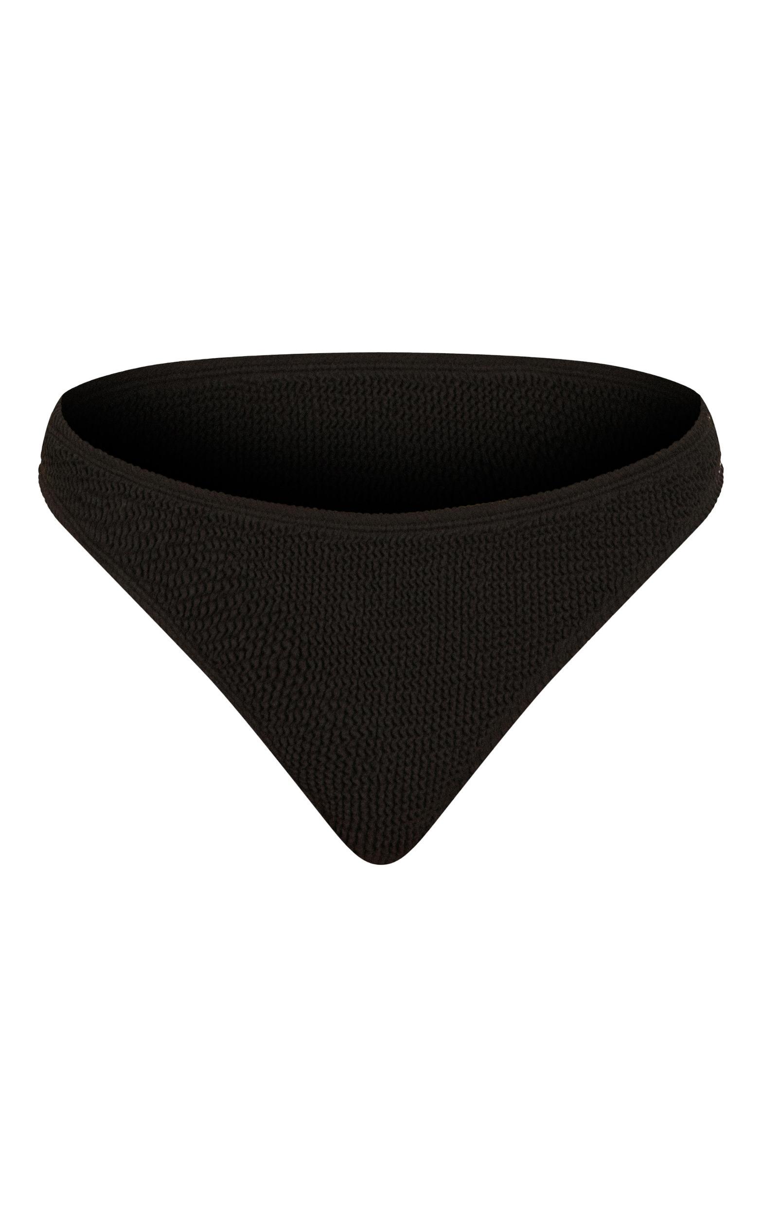 Black Crinkle Brazilian Bikini Bottoms Product Image
