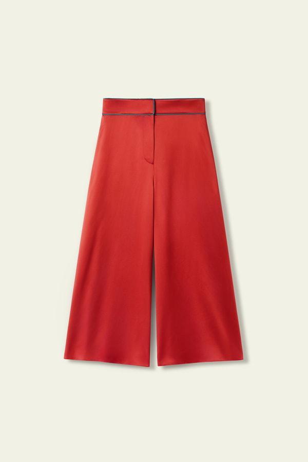 Contrast-Trimmed Silk Culottes Product Image