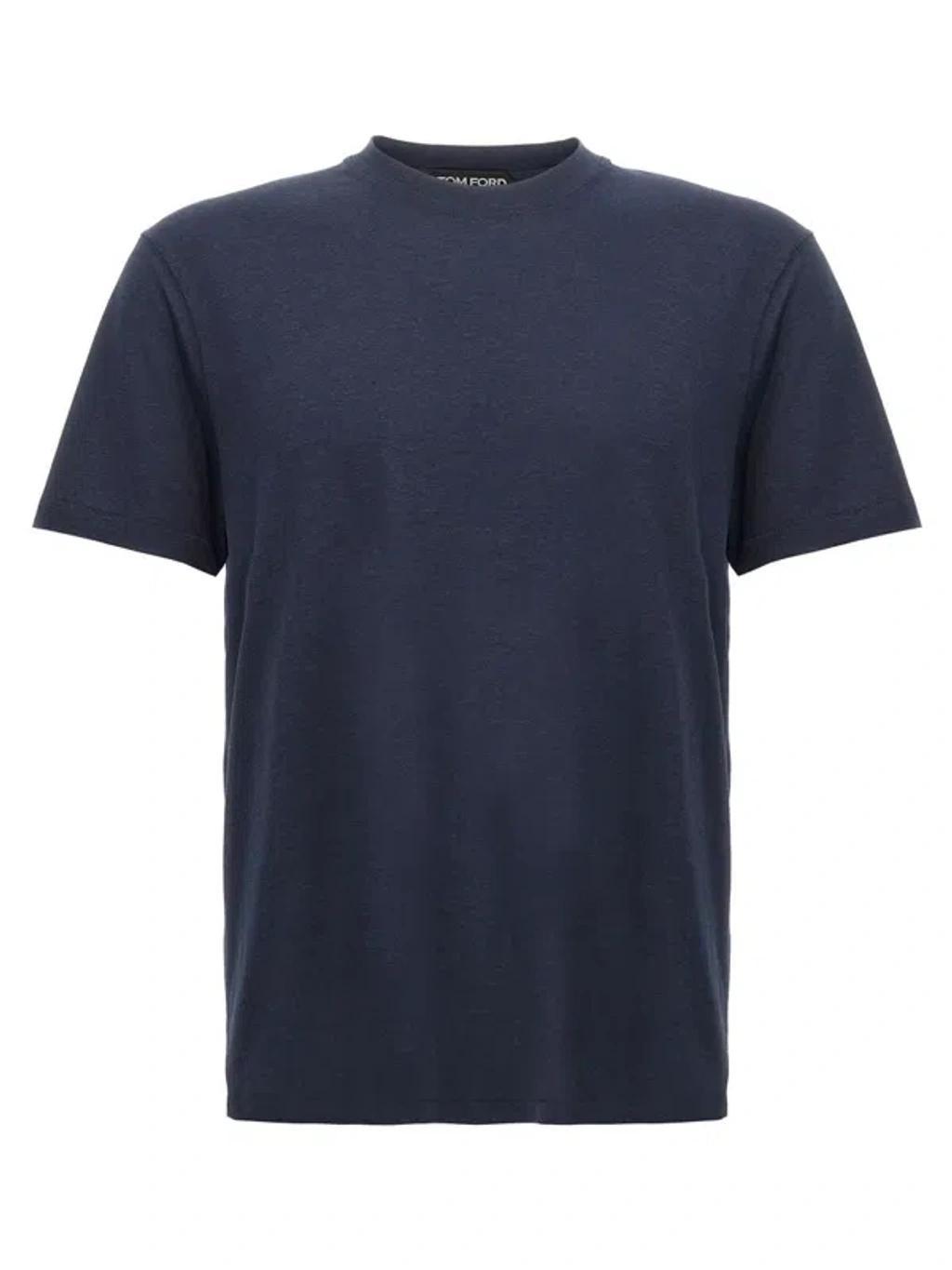 TOM FORD Cotton Lyocell T-shirt In Blue Product Image