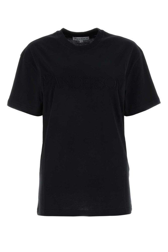 JW ANDERSON Logo Embroidered Crewneck T In Black Product Image