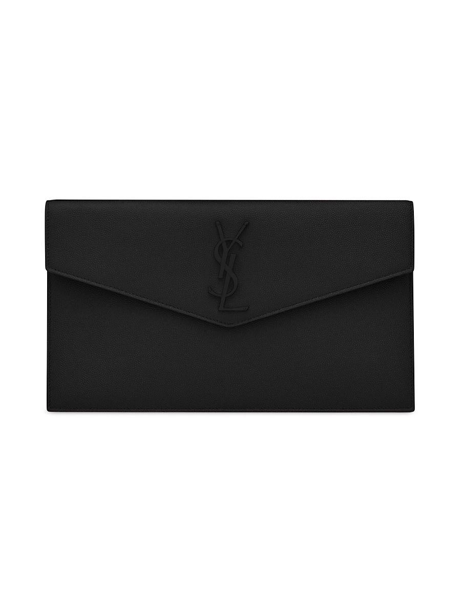 Womens Uptown Pouch in Crocodile-Embossed Shiny Leather Product Image