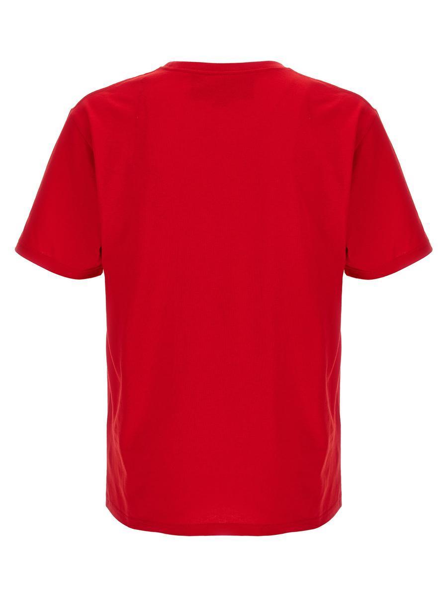 VALENTINO Graphic Print House Cat Crew Neck T-shirt In Red Product Image