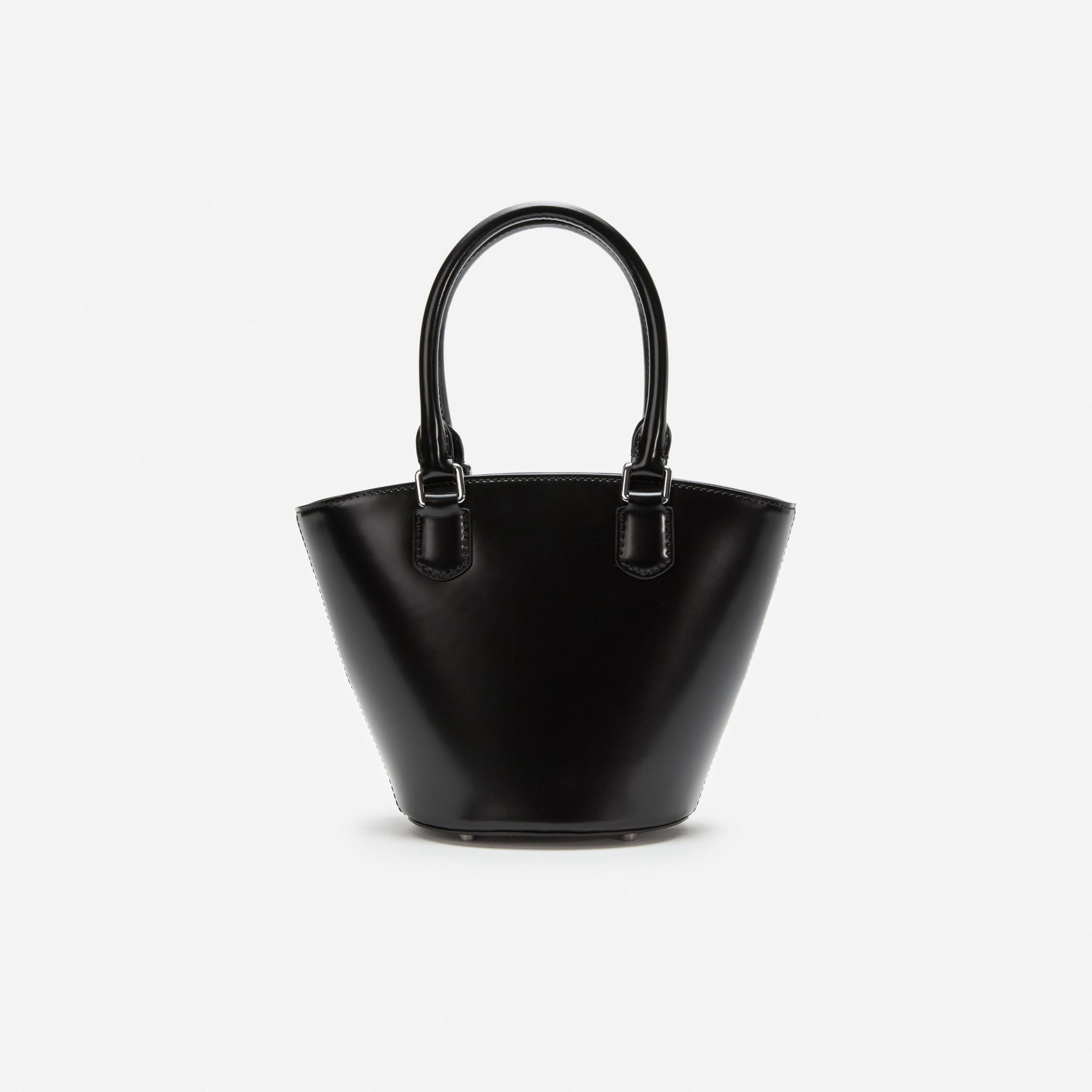 Black Leather Charm Tote Bag Product Image