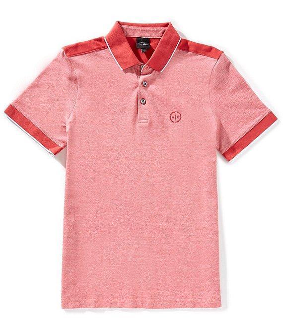 Armani Exchange Contrasting Color Short Sleeve Polo Shirt Product Image