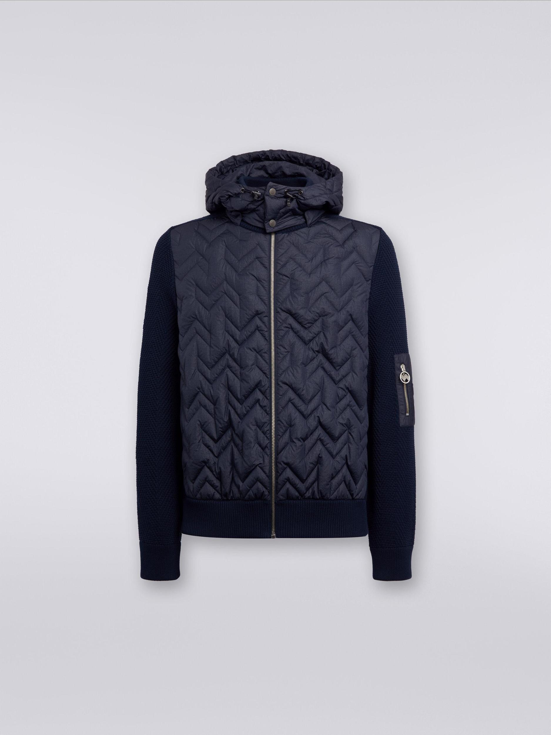 Cotton and nylon quilted jacket with hood Product Image