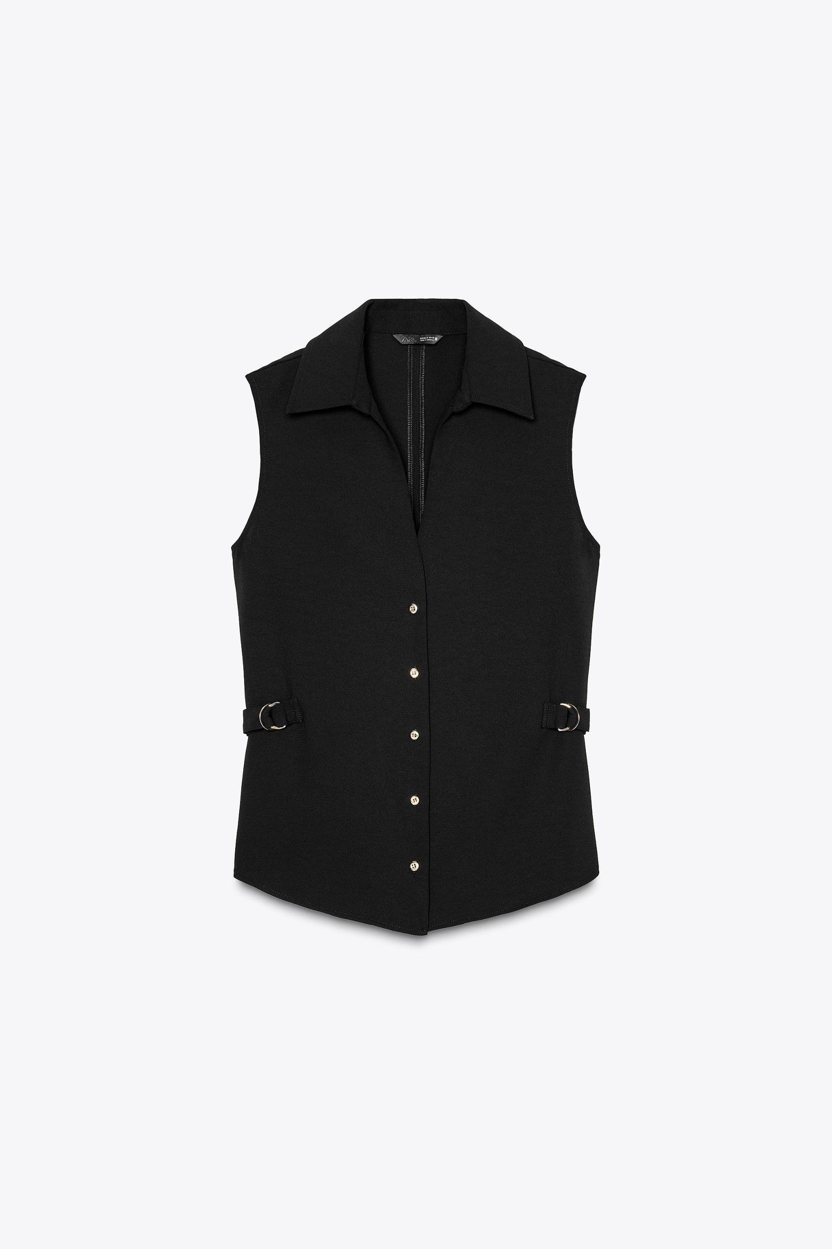 BELTED CREPE SHIRT Product Image