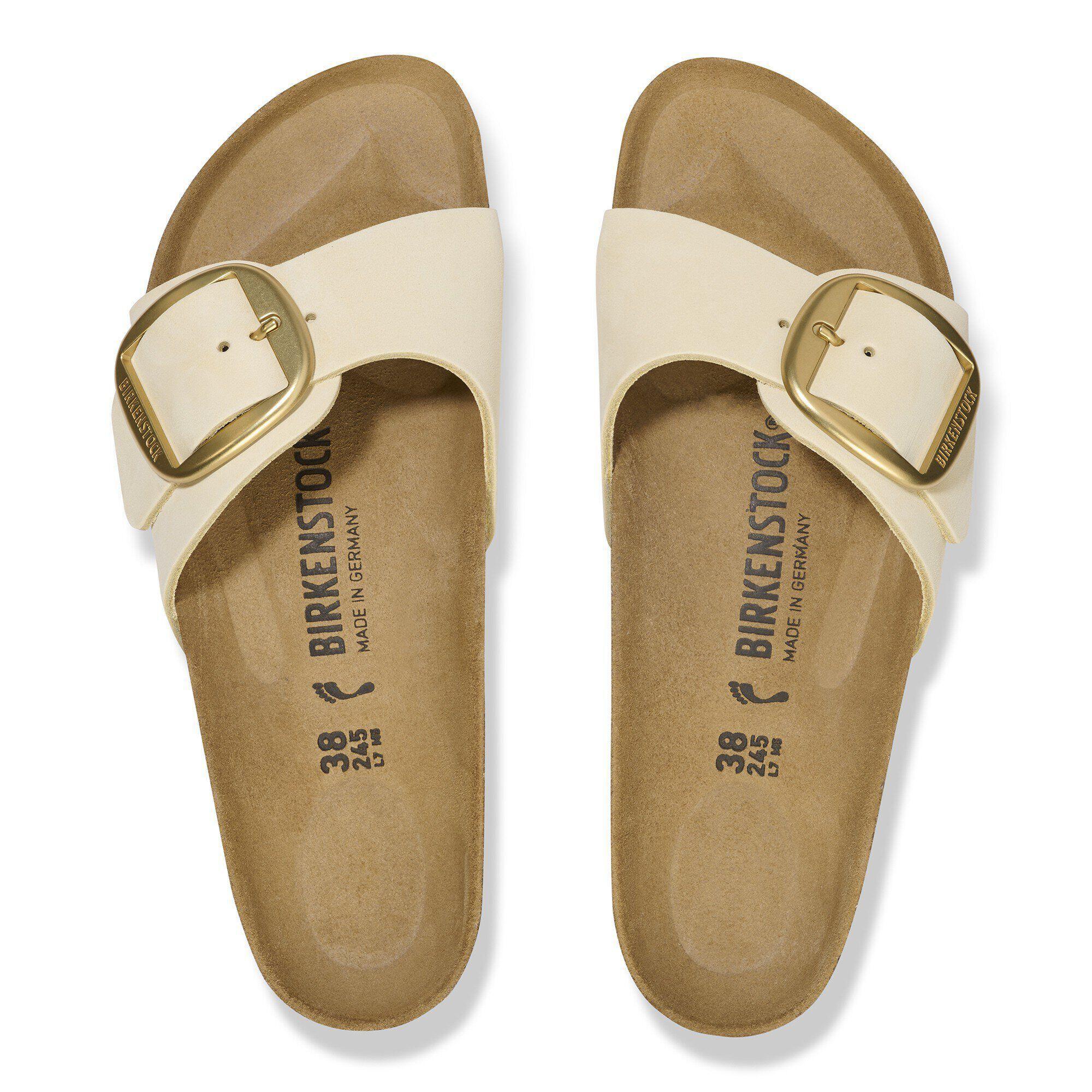 Madrid Big Buckle Nubuck Leather Ecru Product Image
