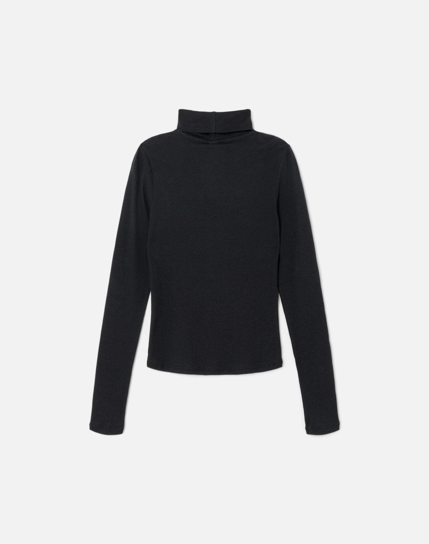 Ribbed Turtleneck - Black Product Image
