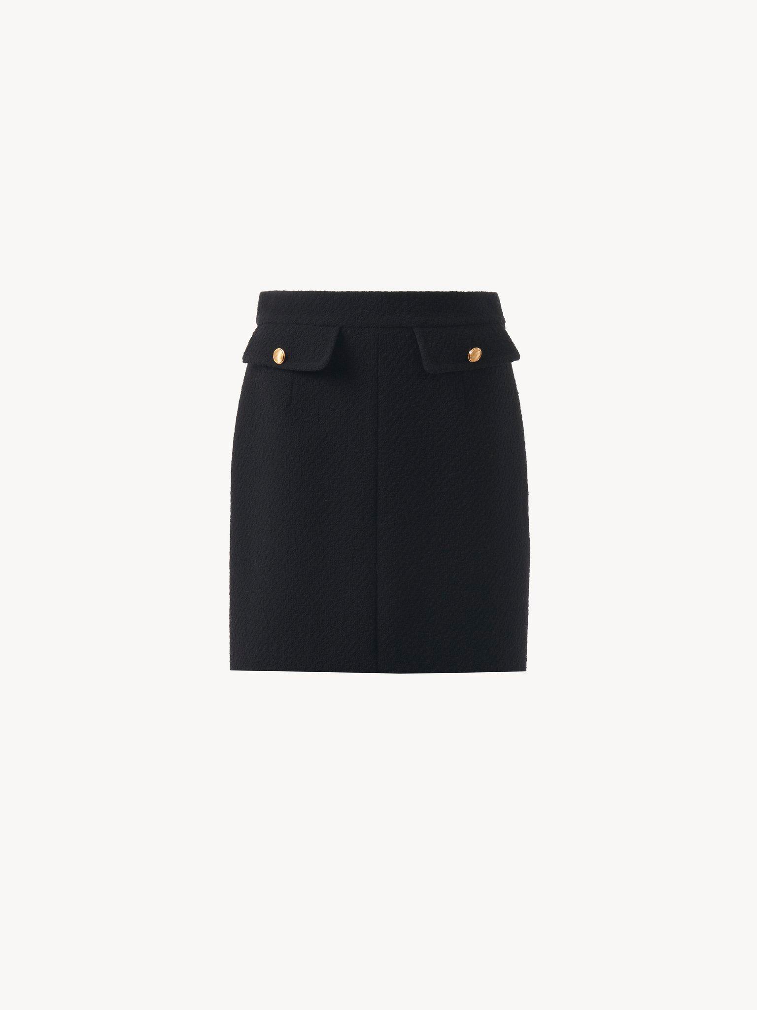 Knee-length skirt in wool bouclette Product Image
