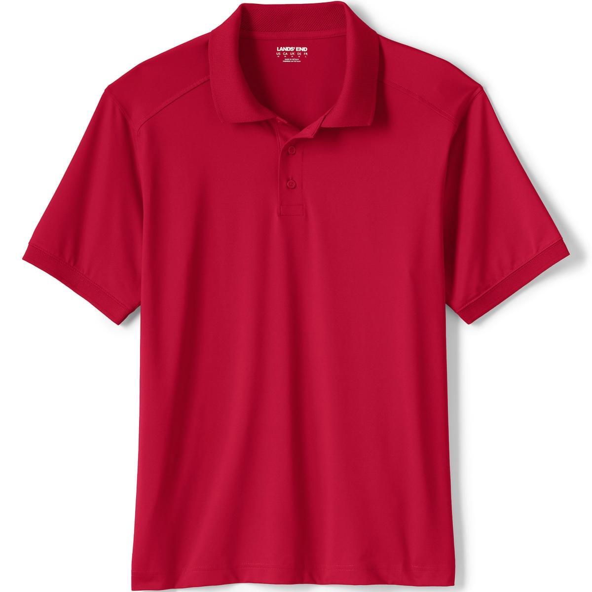 Lands End Mens School Uniform Short Sleeve Rapid Dry Polo Shirt Product Image