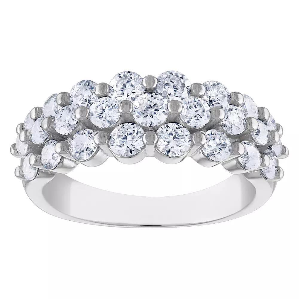 White Lotus Sterling Silver 2 3/4 Carat T.W. Lab-Created Moissanite Engagement Ring, Women's, Size: 5 Product Image