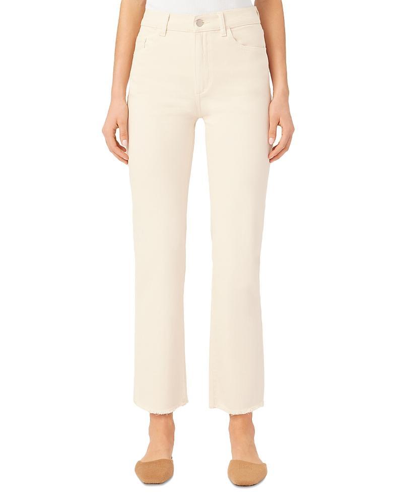 DL1961 Patti High Rise Straight Jeans in Ecru Product Image