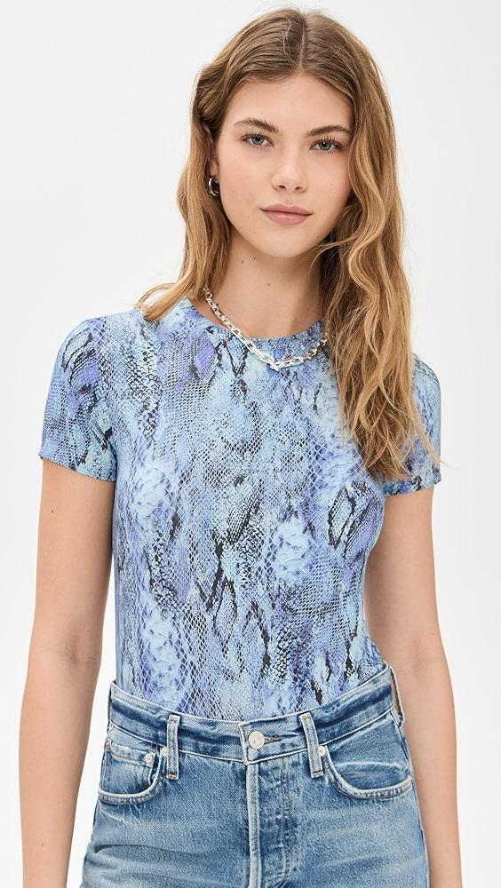 L'AGENCE Ressi Short Sleeve Crew Textured Tee | Shopbop Product Image