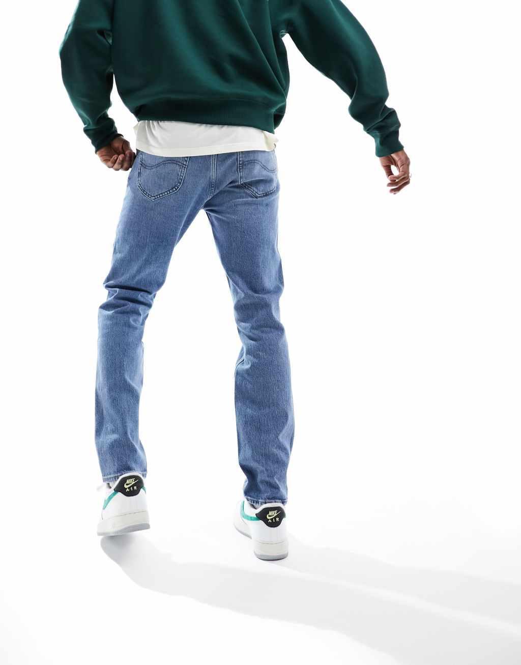 Lee Rider slim fit jeans in downtown light wash Product Image