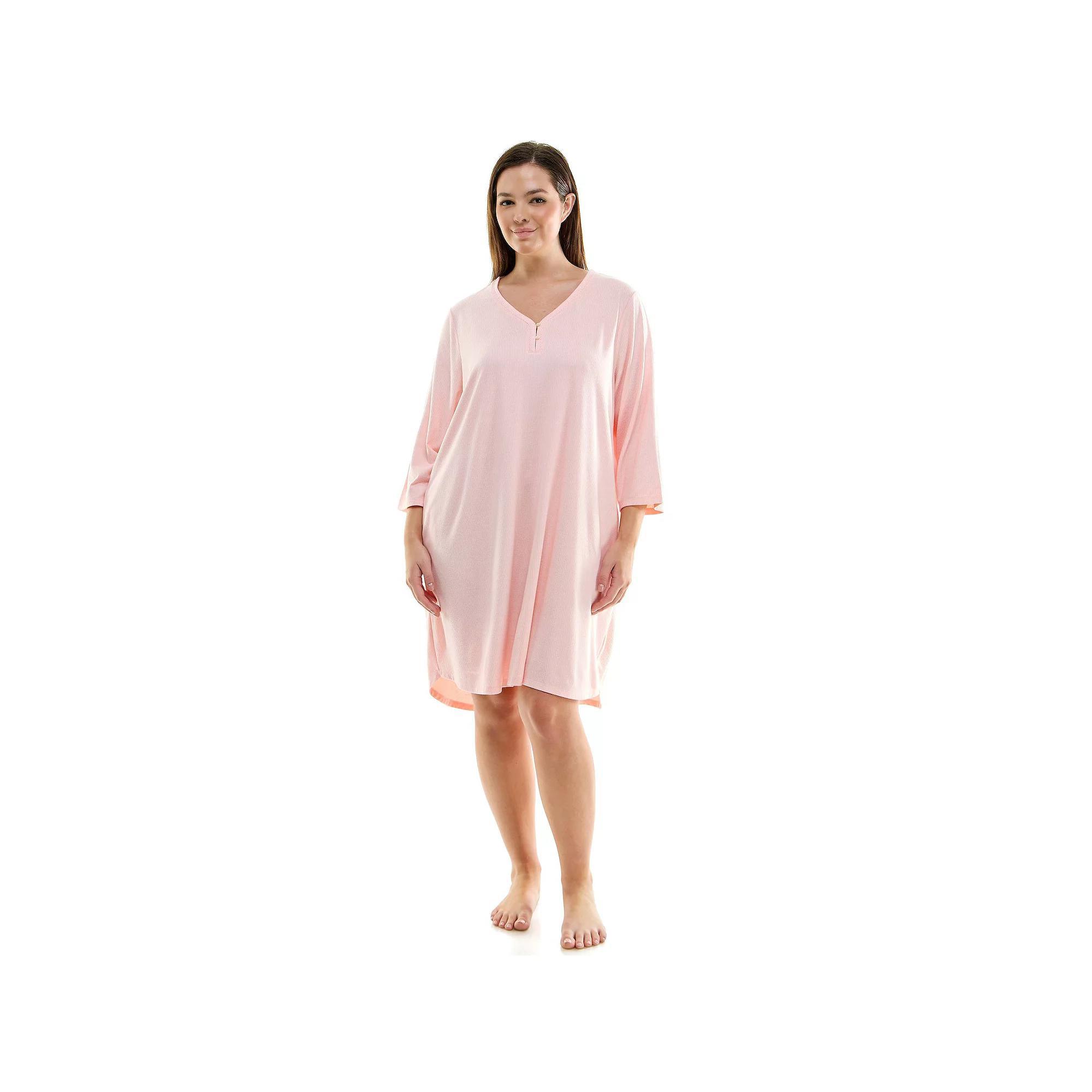 Plus Size Croft & Barrow 3/4 Sleeve Cozy Luxe Sleepshirt, Womens Product Image