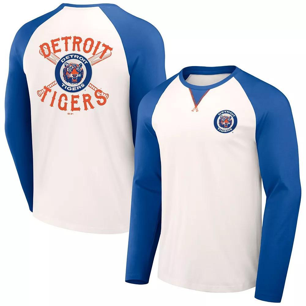 Men's Darius Rucker Collection by Fanatics  White/Royal Detroit Tigers Team Color Raglan T-Shirt, Size: Small Product Image