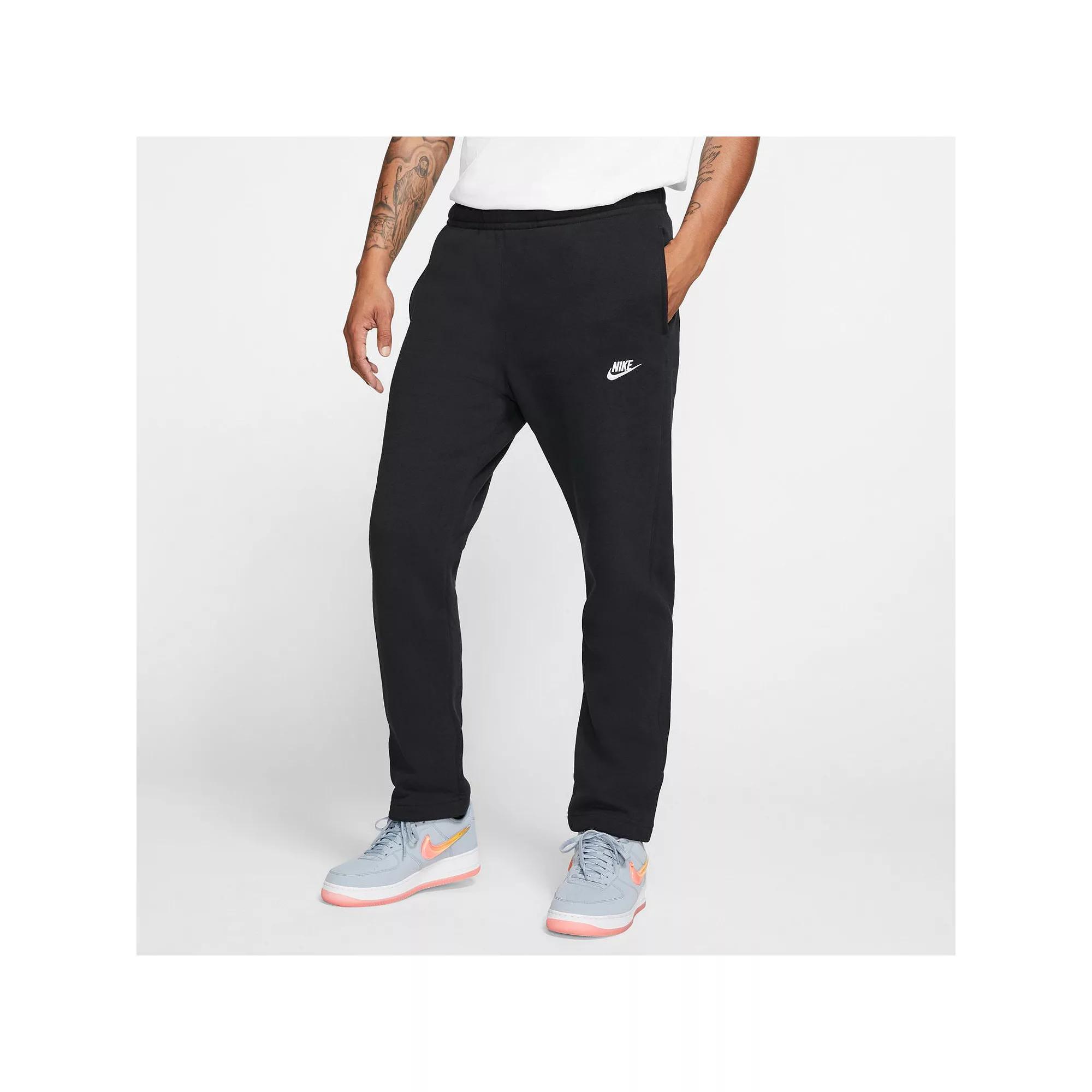 Men's Nike Sportswear Club Fleece Pants, Size: Medium, Black White Product Image