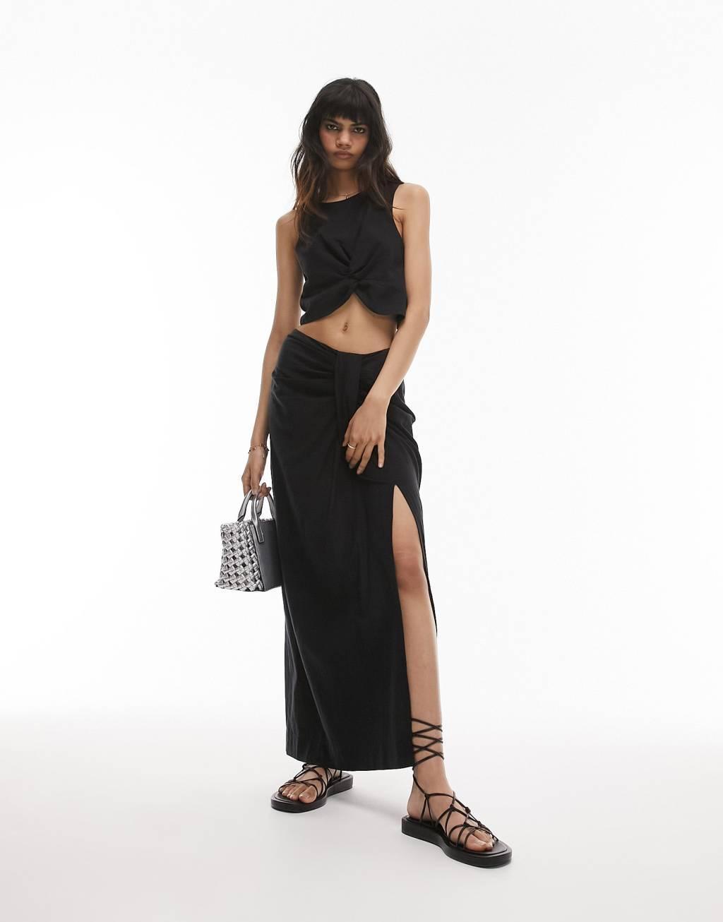 Topshop knot front skirt Product Image