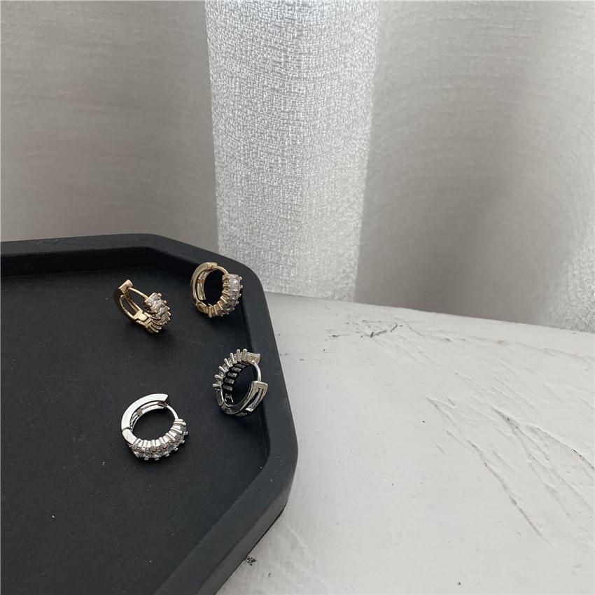 Rhinestone Alloy Hoop Earrings Product Image