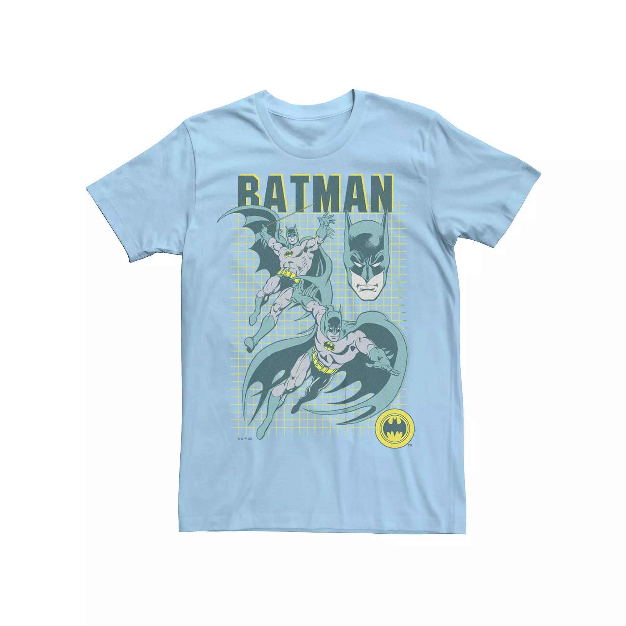 Men's Batman Grid Poster Graphic Tee, Size: Large, Light Blue Product Image