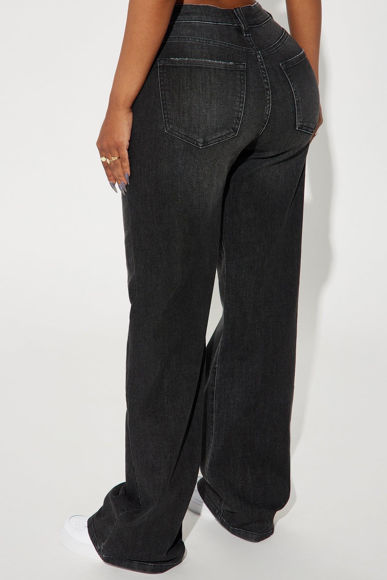 Bellissima Basic Stretch Straight Leg Jeans - Black Wash Product Image