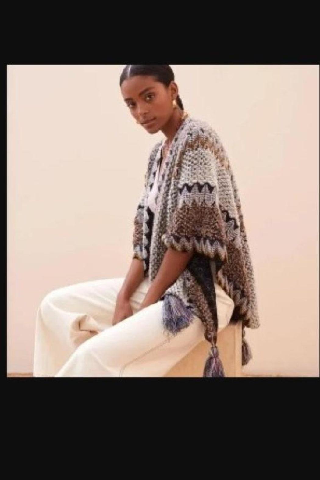 Fringed Knit Kimono Product Image