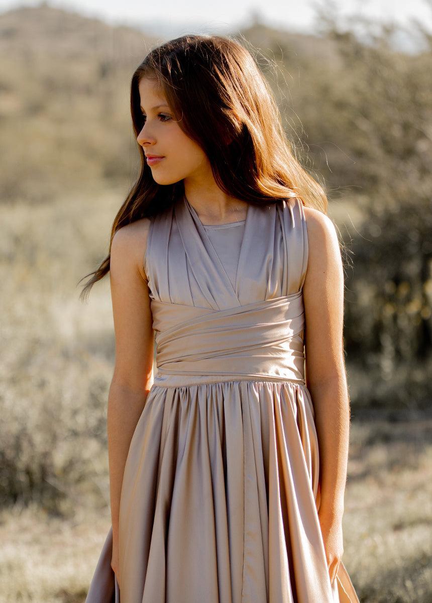 Junie Impact Dress in Stone Girls Product Image