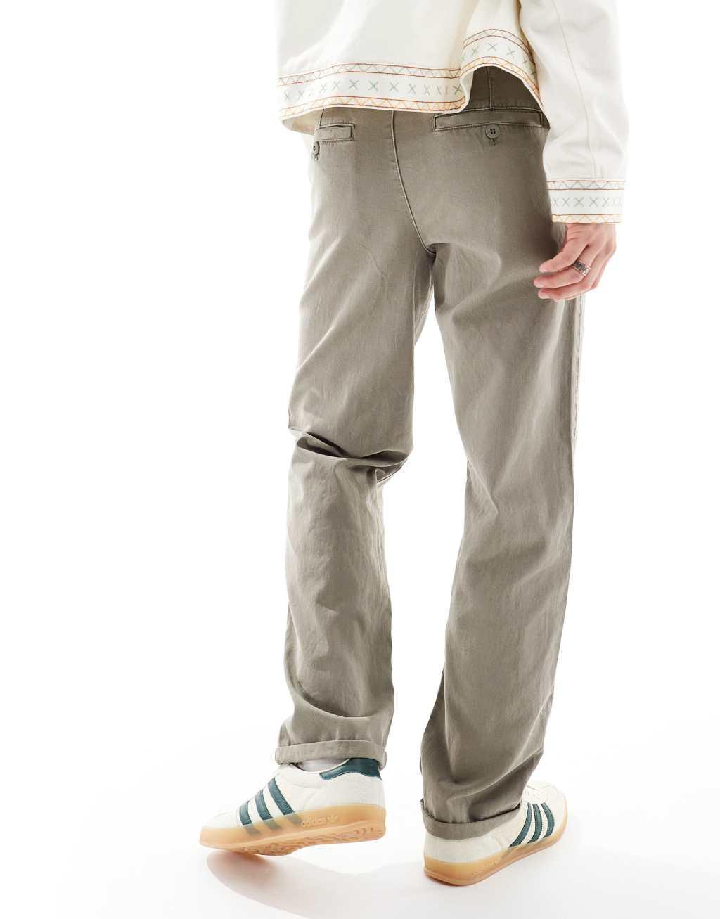 ASOS DESIGN relaxed chino pants in washed gray Product Image