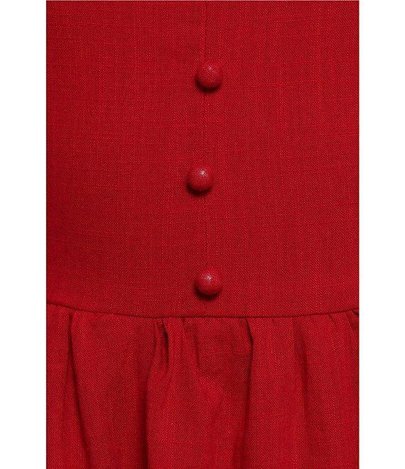 Petal & Pup Caty Square Neck Sleeveless Wide Strap Button Detail A-Line Maxi Dress Product Image