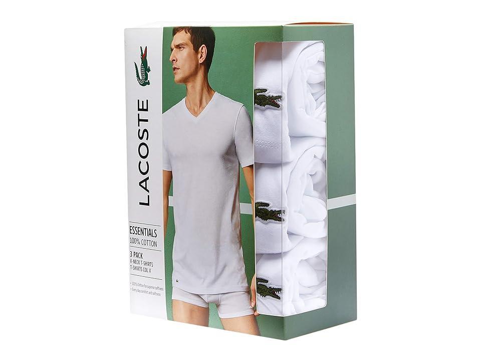 Lacoste 3-Pack V-Neck Regular Fit Essential T-Shirt Men's Clothing Product Image
