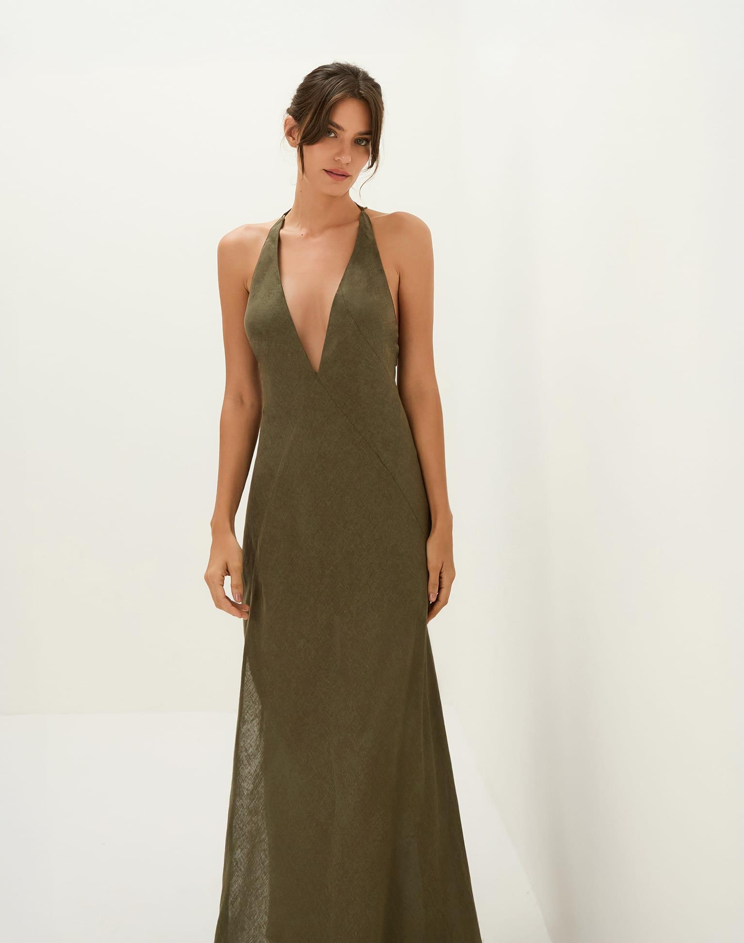 Marbella Long Dress - Evergreen Product Image