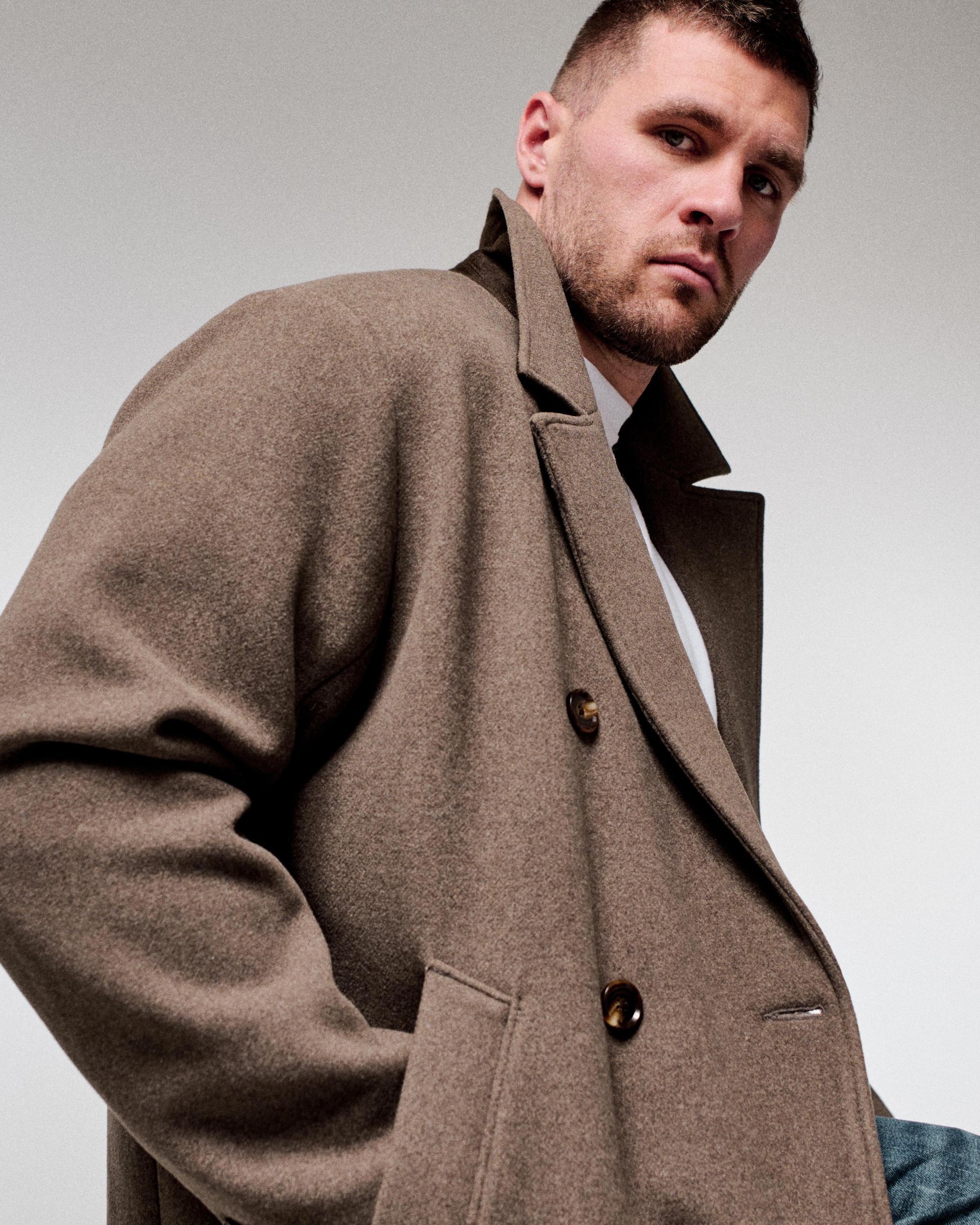 Double-Breasted Long Coat Product Image