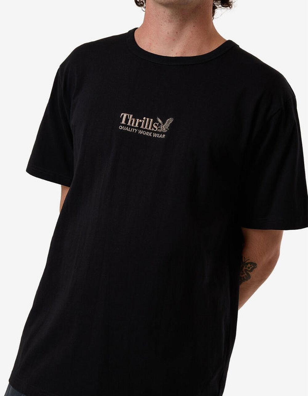 THRILLS Workwear Embroidered Mens Tee - BLACK Product Image